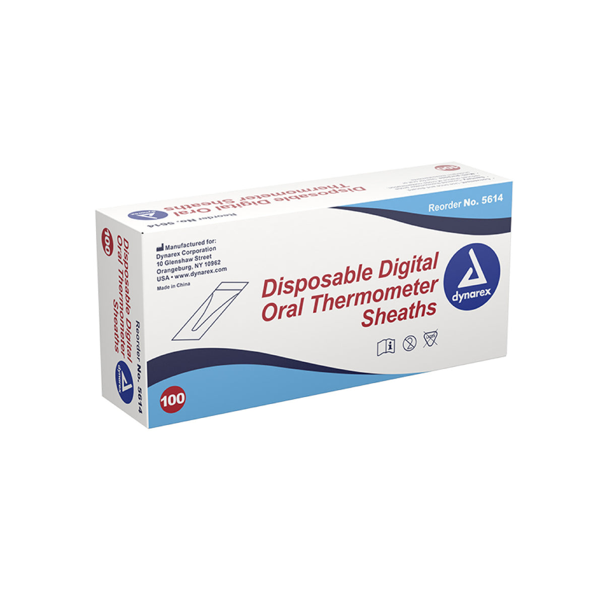 Disposable Digital Oral Thermometer Sheaths, Box of 100